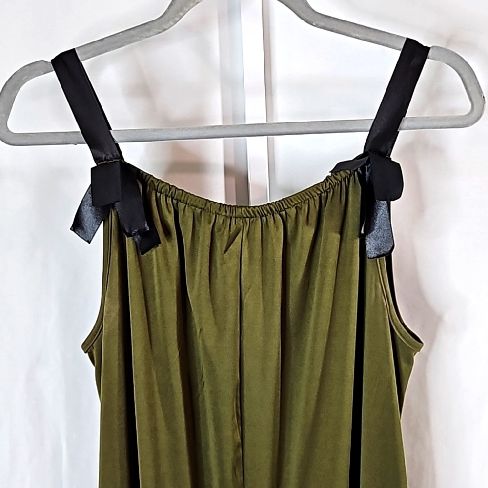 Source Unknown Olive Green Tie-Strap Jumpsuit wit… - image 2